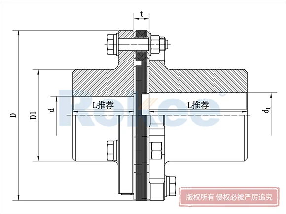 JMII型单节式不带沉孔膜片联轴器