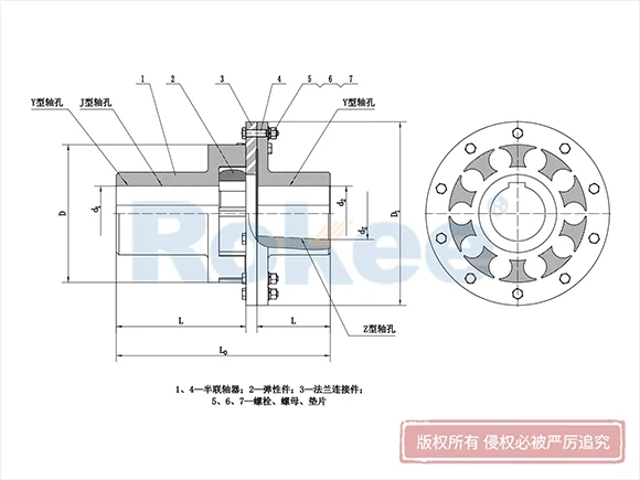 LMD(MLZ)型单法兰梅花联轴器