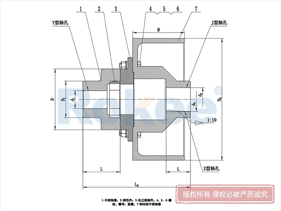 LMZ-II型整体式带制动轮梅花联轴器