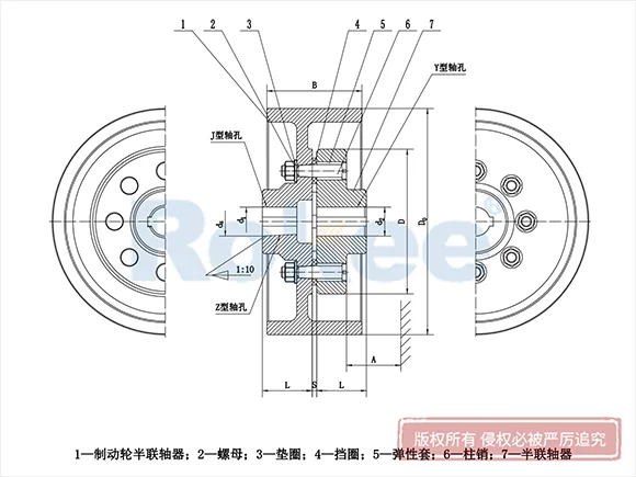 LTZ(TLL)型带制动轮弹性套柱销联轴器