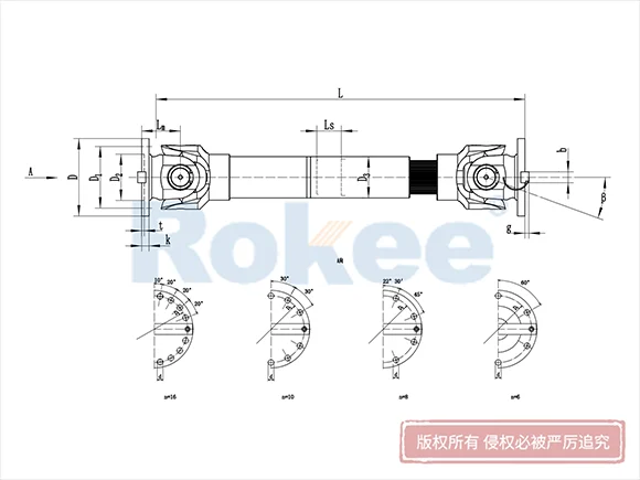 SWC-BH标准伸缩焊接型十字万向联轴器